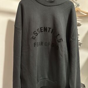 Jet black essentials fear of god hoodie